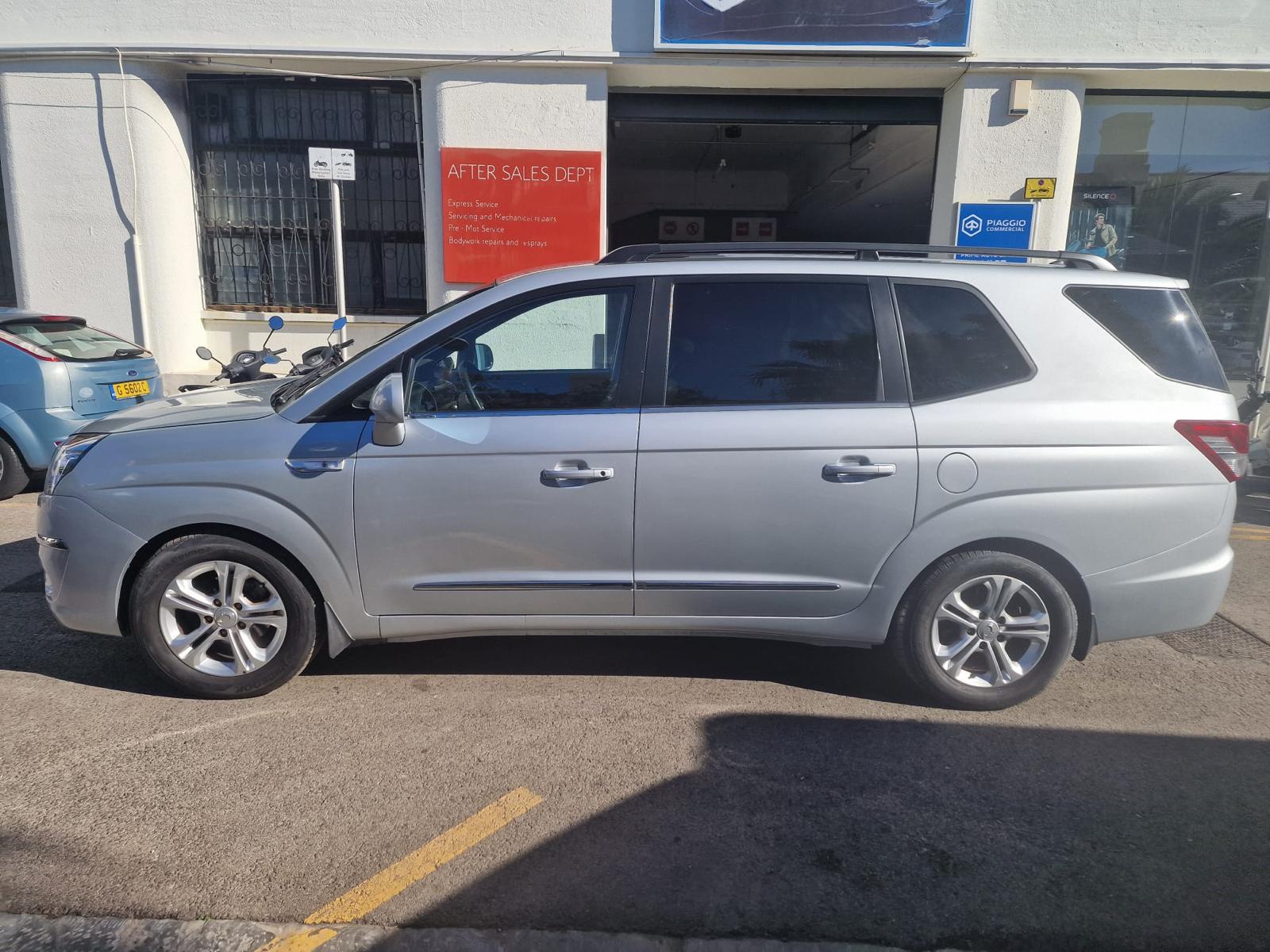 Silver SsangYong Rodius, left side view